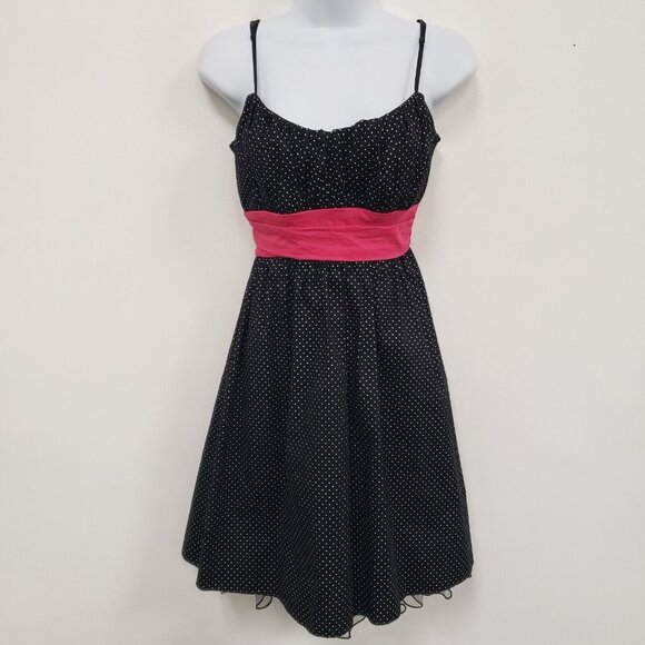 Vintage Maurices Womens Babydoll Polka Dot Mini Dress Size 7 Pinup Y2K Fairy - Picture 1 of 8